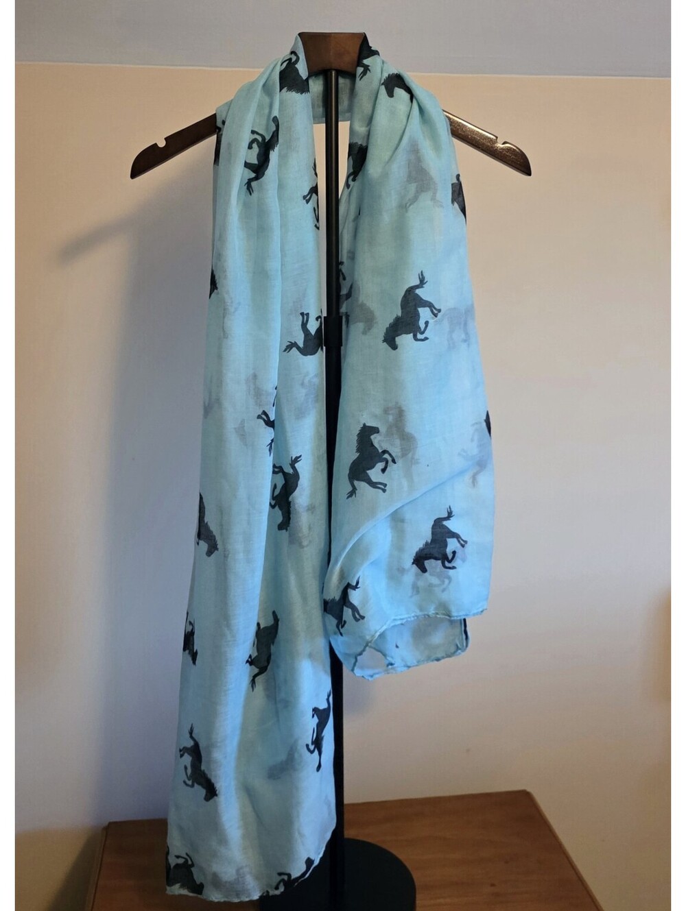 Equestrian Sheer Scarf Turquoise Horse Pony Stallion Mustang